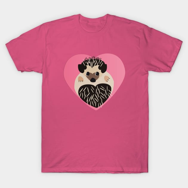 Hedgehog Love Heart T-Shirt by so_celia